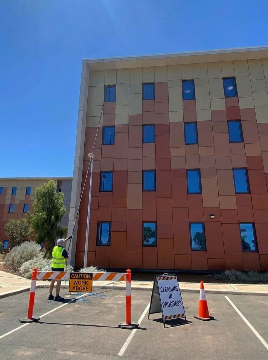 Curtin University Agricola accommodation windows prior to DailyClean annual programme.