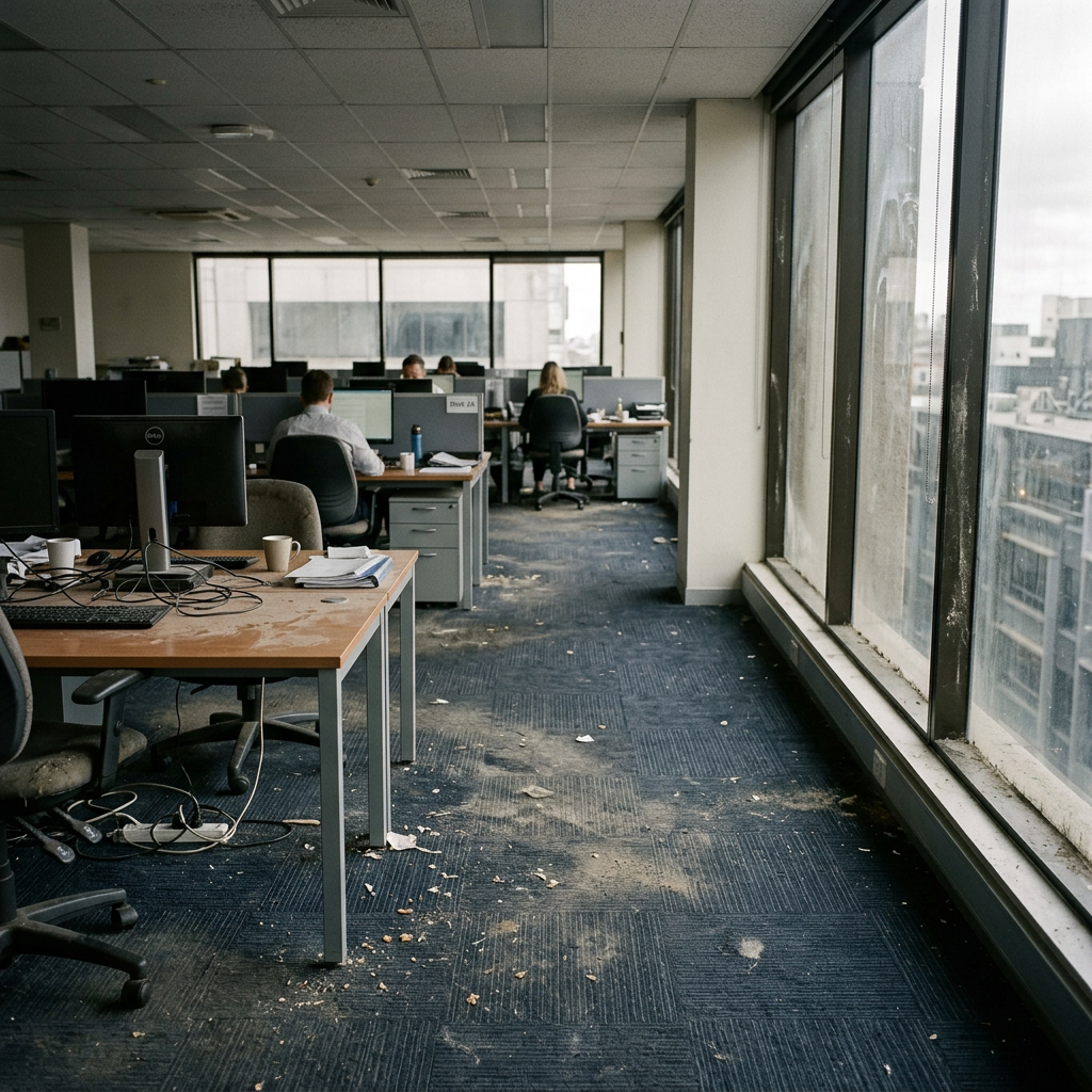 Commercial office precinct prior to DailyClean maintenance programme.