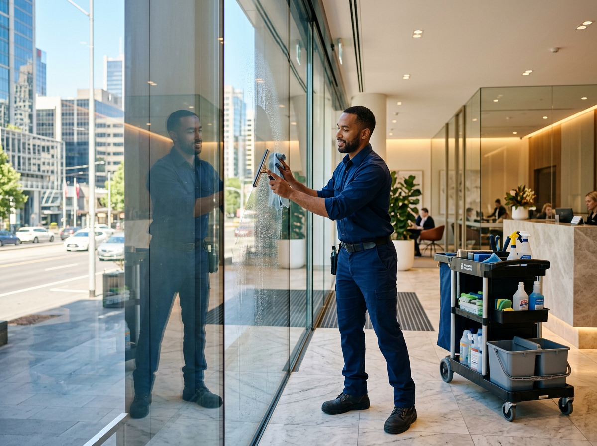 Commercial office and retail precinct presentation standards maintained by DailyClean.