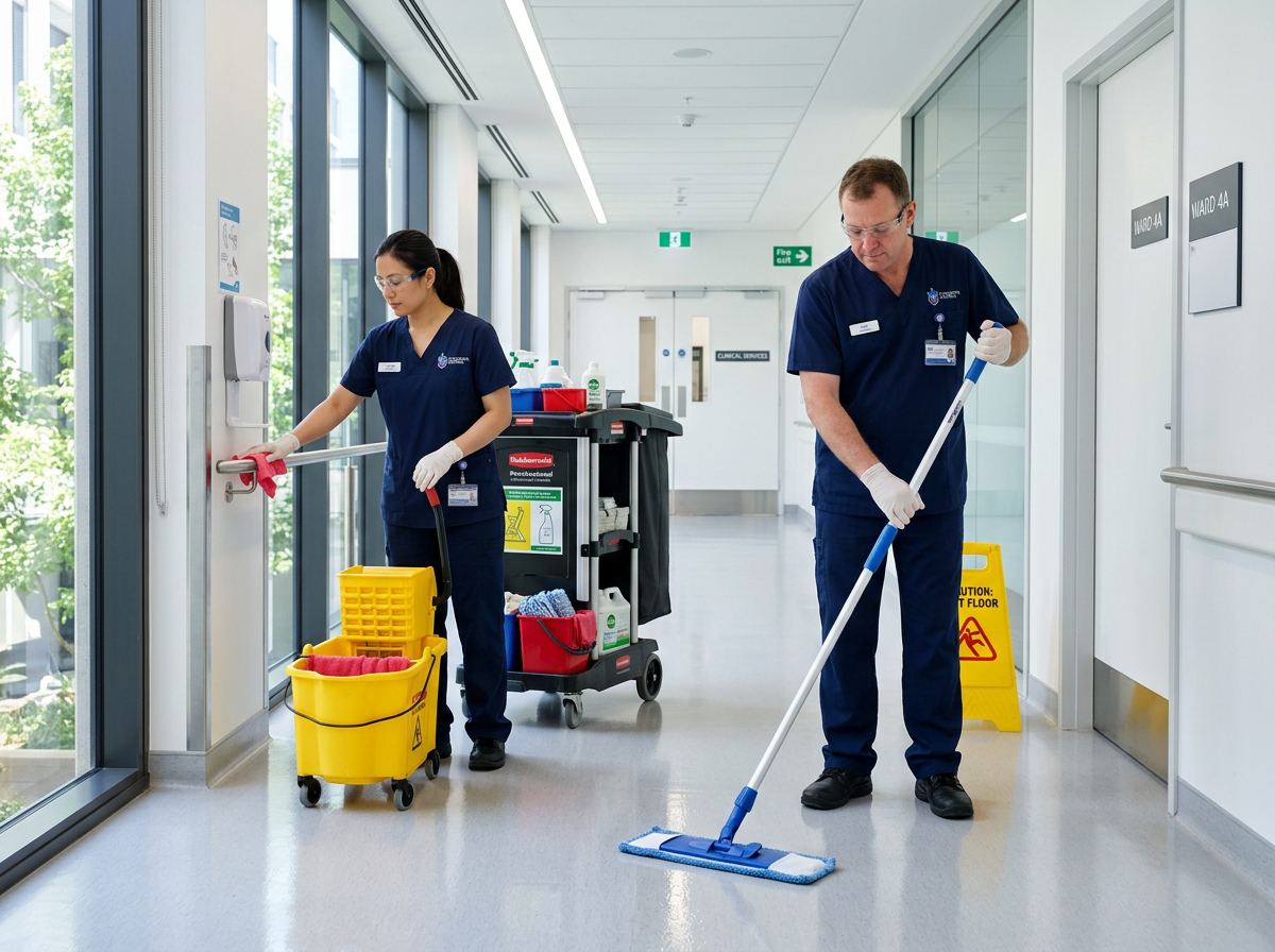 Healthcare campus and clinical environment support delivered by DailyClean teams.